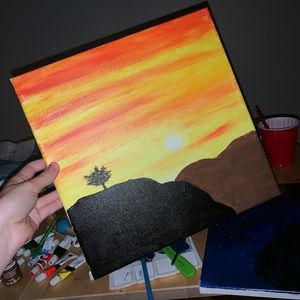 Sunset $ Hills Painting